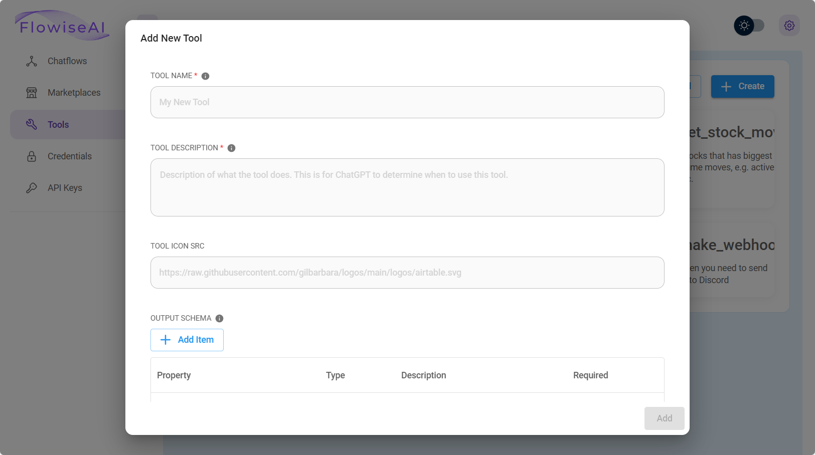 Creating tool in AiMicromind
